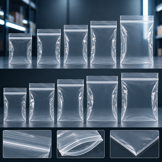 Clear Resealable Grip-Seal Bags – Airtight Heavy-Duty Poly Pouches (Multi-Size)